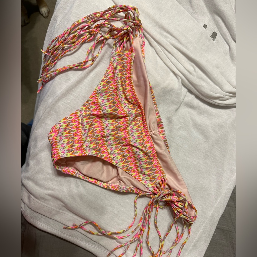 Orange Patterned Bikini Bottoms